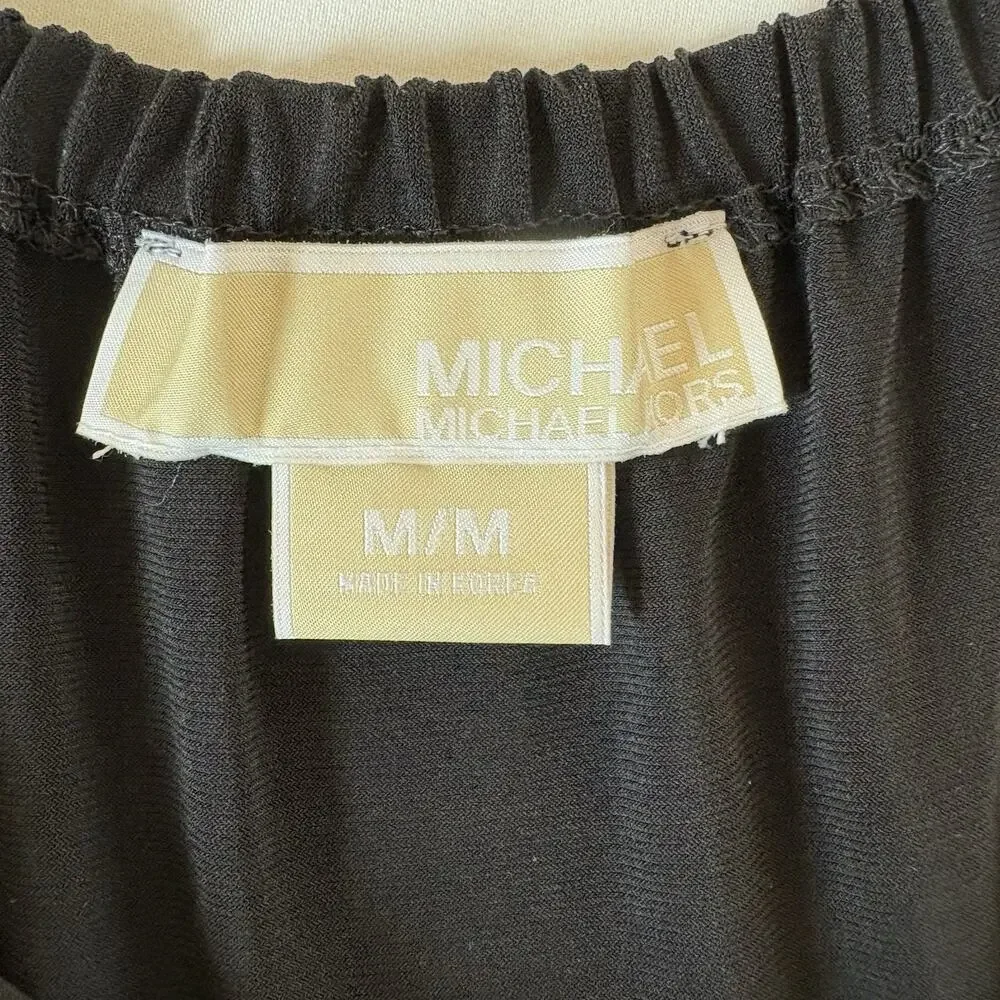 Michael Kors Black Tank Top with Silver Chain Straps Size Medium NWT